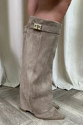 Beige suede